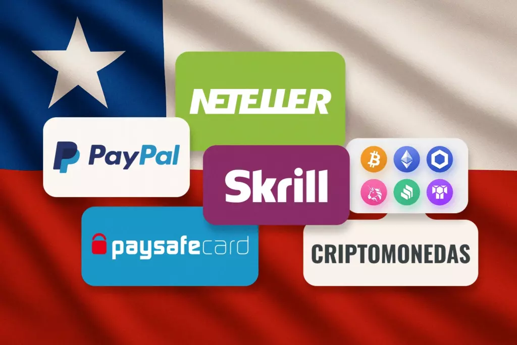PayPal, Neteller, Skrill, PaySafeCard, Criptomonedas